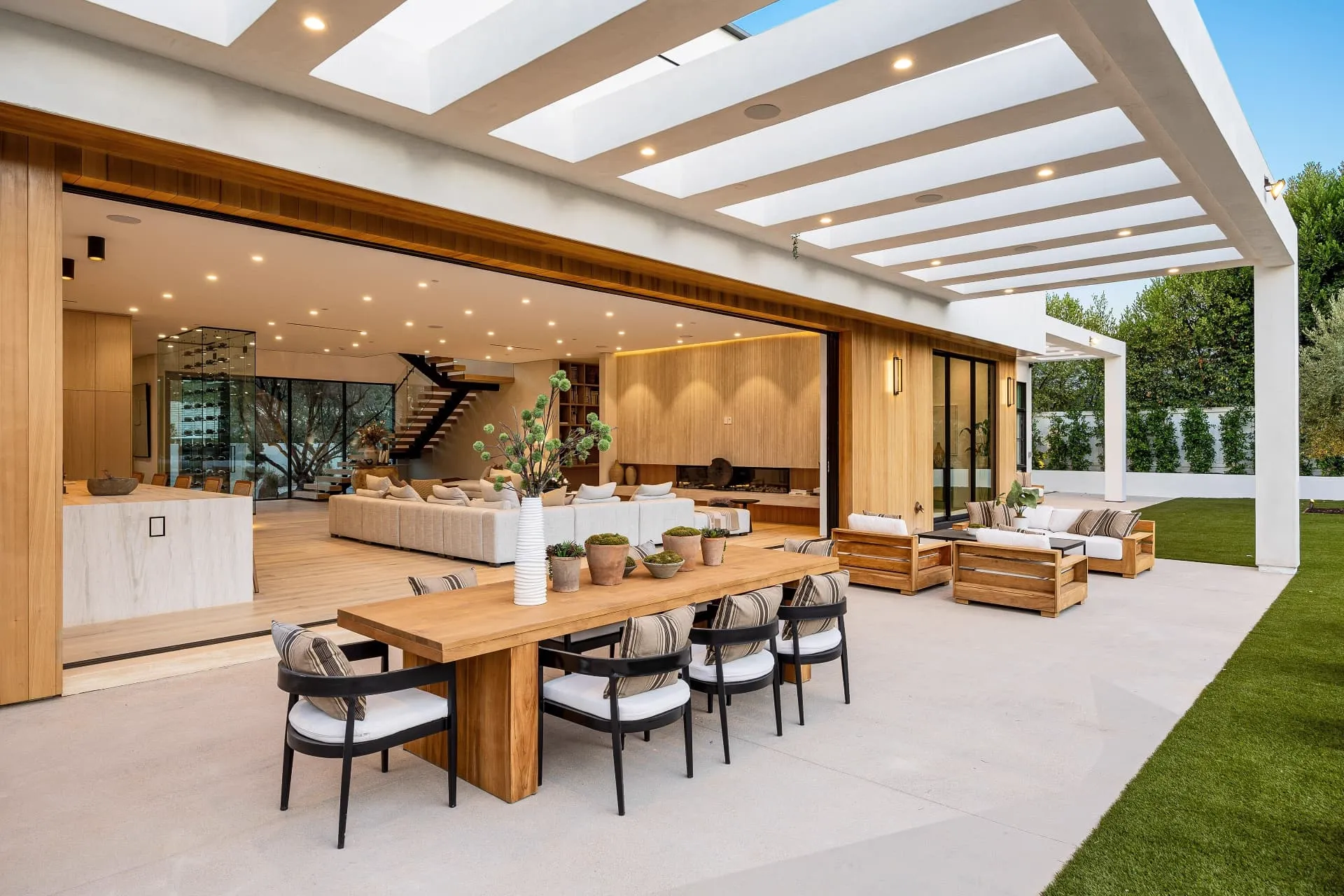 The apartment balcony completed as an outdoor living space